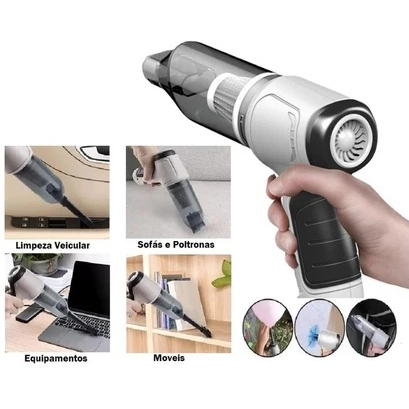 Aspirador e Soprador Portátil 4 em 1 - Alta Potência e Multifuncional para Limpeza Completa