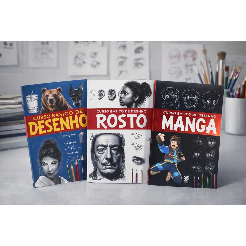 🎨 Kit Curso Básico de Desenho Desenvolva suas habilidades do zero ao avançado com um kit completo