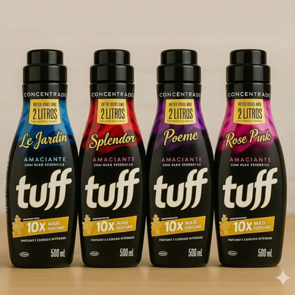Amaciante Tuff Concentrado Vegano Le Jardin Poeme Rose Pink Splendor 500ml Rende 2 Litros