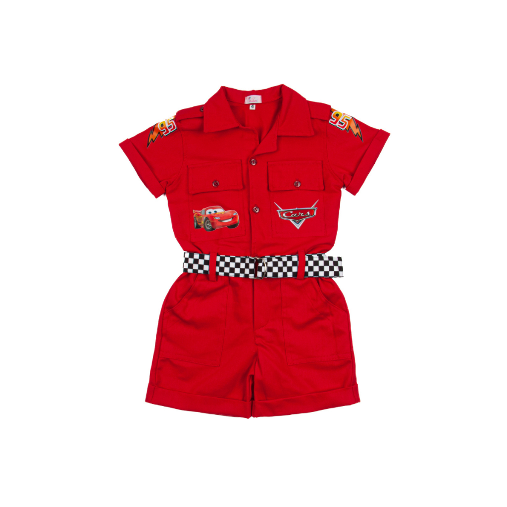 Macacão Fantasia Carros Relâmpago Mcqueen Infantil Menino Roupa De Festa