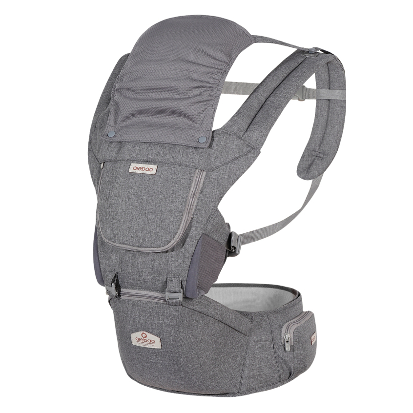 AIEBAO Bolsa Canguru Bebê Exclusive Confortável Protetor de Sol e Chuva Com Assento 3 Modos de Uso Apoio Lombar Até 36kg