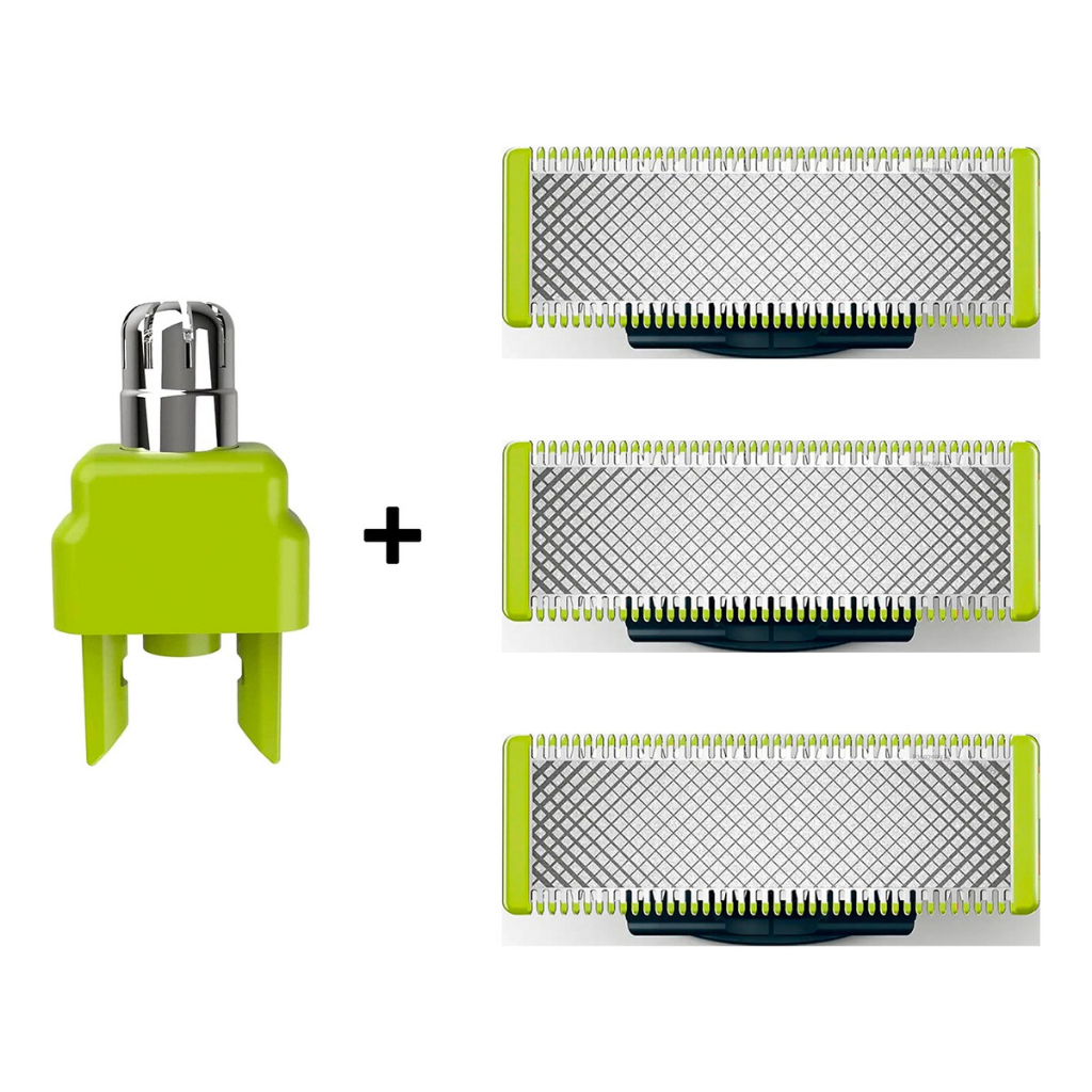 Kit 3 Lamina + 1 Aparador Pelo Nariz Oneblade Philips Qp2510
