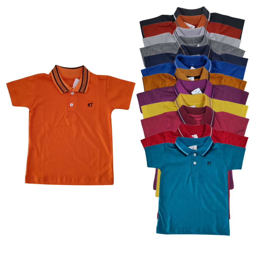 Camiseta polo infantil malha 100% algodão