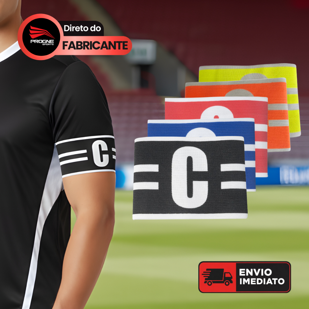 FAIXA CAPITÃO BRACADEIRA ELÁSTICA AJUSTÁVEL FUTEBOL - PROGNE SPORTS