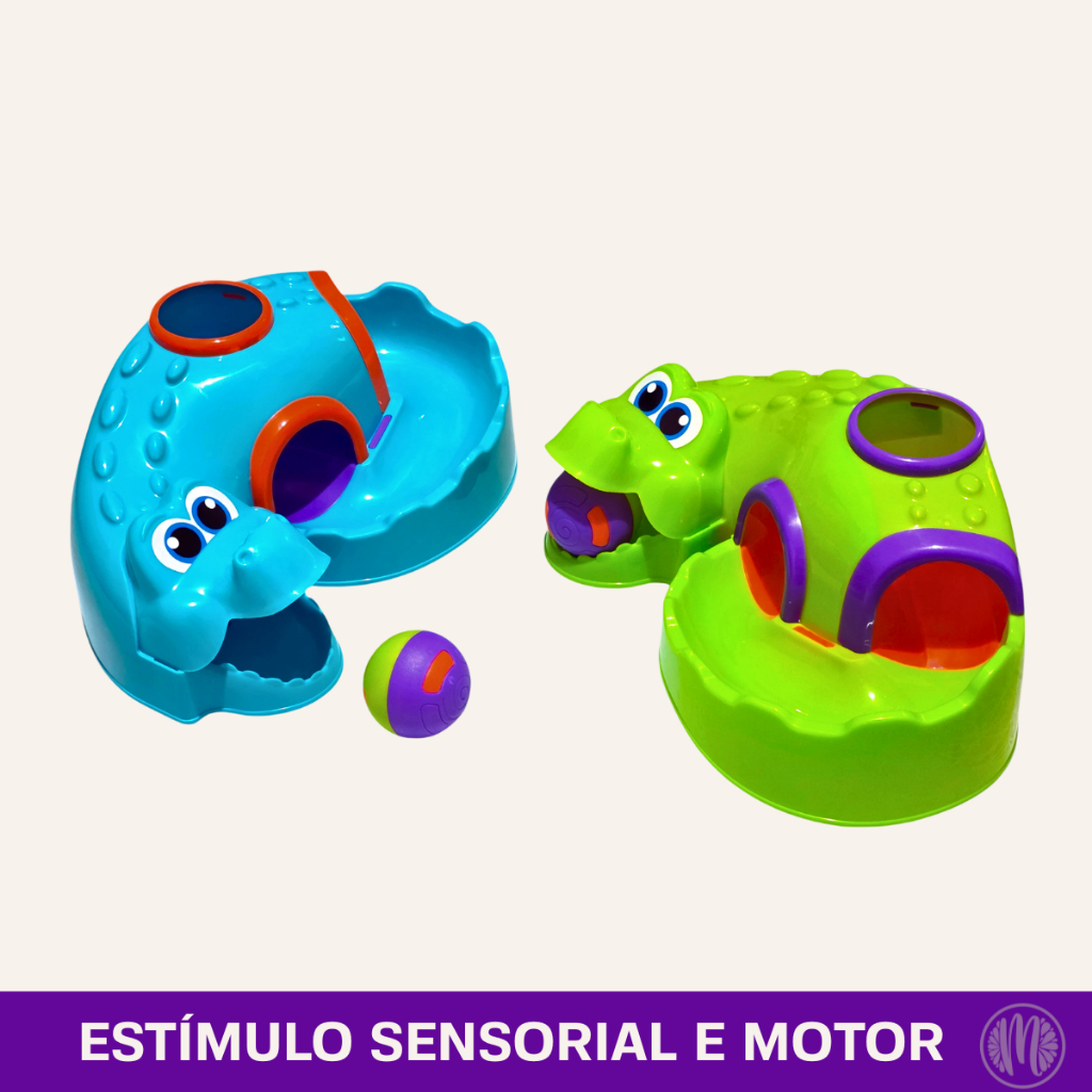 Brinquedo Educativo Didático Infantil Bebê Croco Ball Jacaré Estímulo Sensorial Motor