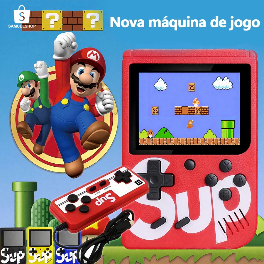 Mini Vídeo Game Nintendo Vídeo Portátil 400 Jogos Sup Retrô Clássicos Antigos Anos 80 com Controle Para 2 Pessoas