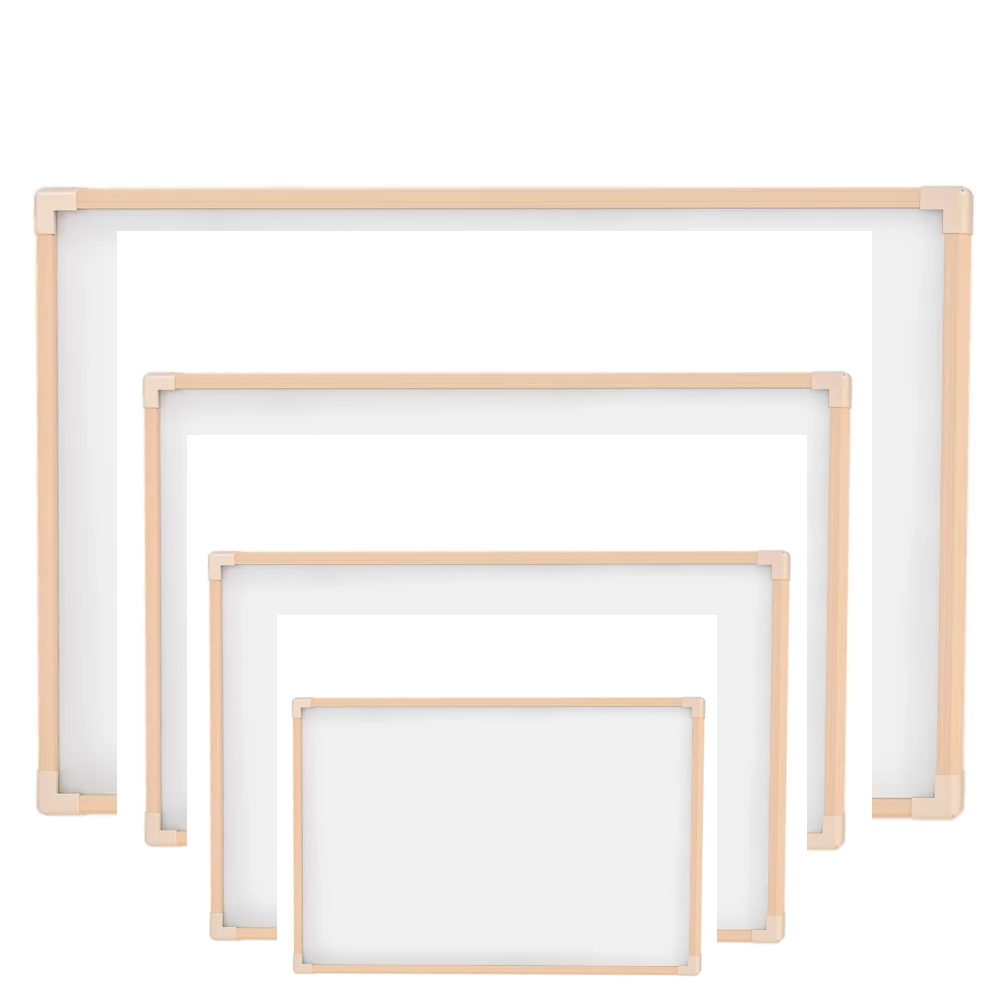 Quadro Branco Moldura em Madeira Lousa + 4 Pincel + Apagador - Vários Tamanhos Escolar