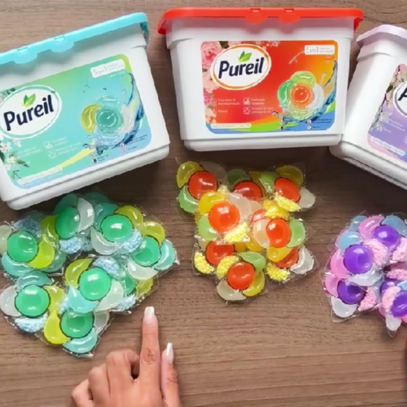 Capsulas para Lavar Roupas Concentrado Detergente Limpeza De Roupa Lavanderia Sabão Perfume Duradouro