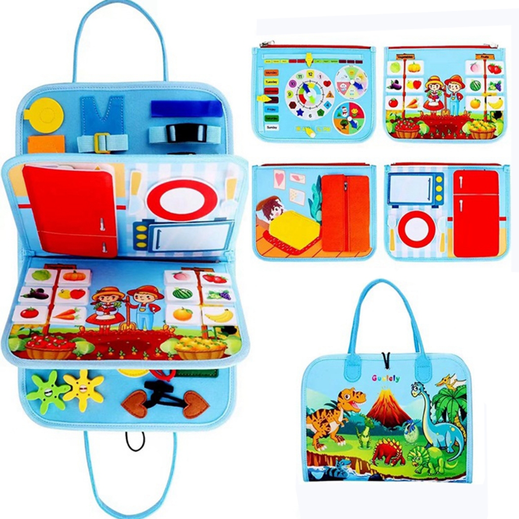Brinquedos Maleta Sensoriais Básicos De Habilidades De Vida Para Toddlers Montessori Busy Board
