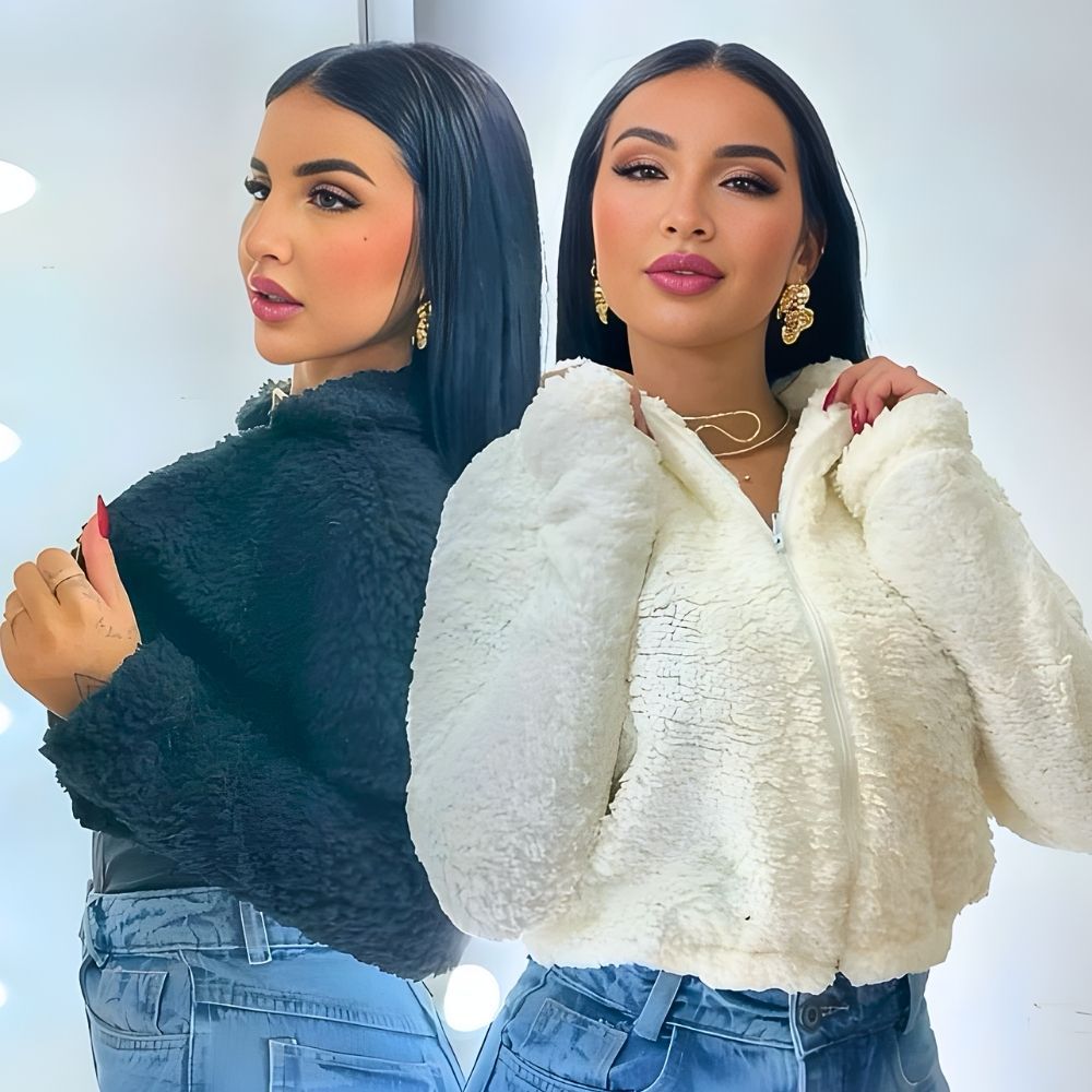 Casaco Teddy De Pelinho Jaqueta Curta Feminina Inverno E Frio Estilo Varias Estampas