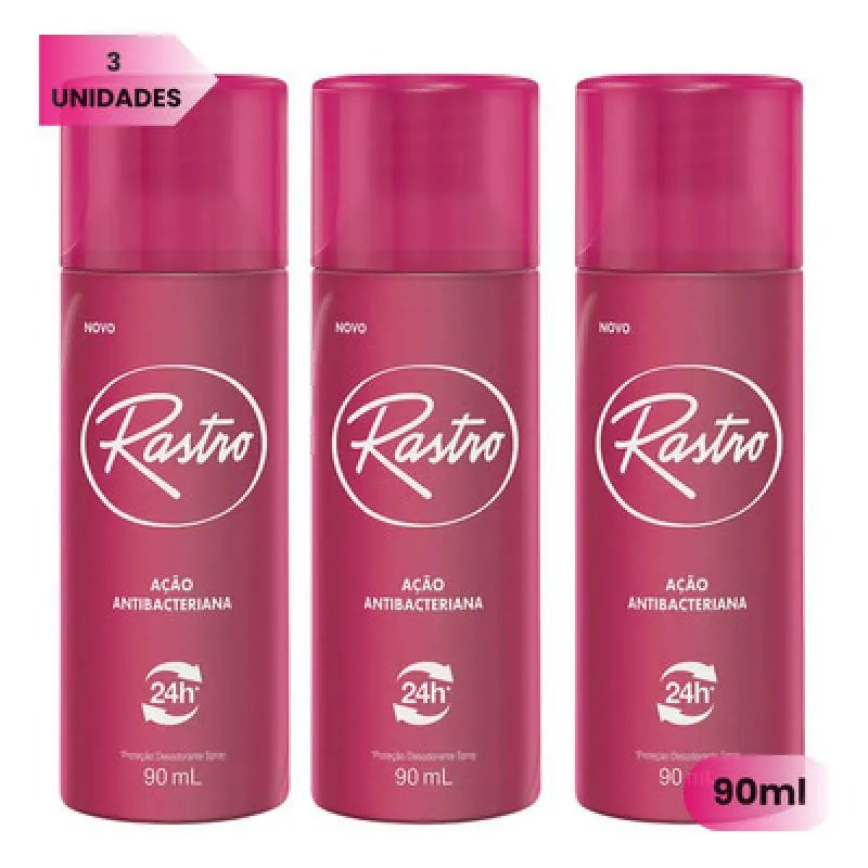 Kit 3 Desodorante Rastro Spray 90ml Cítrico Unissex – Frescor Diário