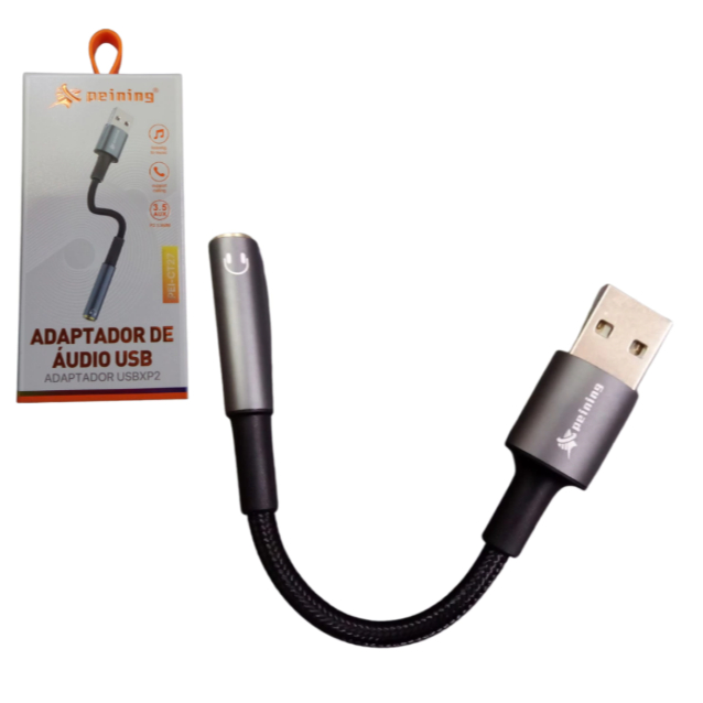 Placa de Som Adaptador de Áudio USB X P2 3.5 - AUX P2 3.5MM Fone Microfone Pc Notebook