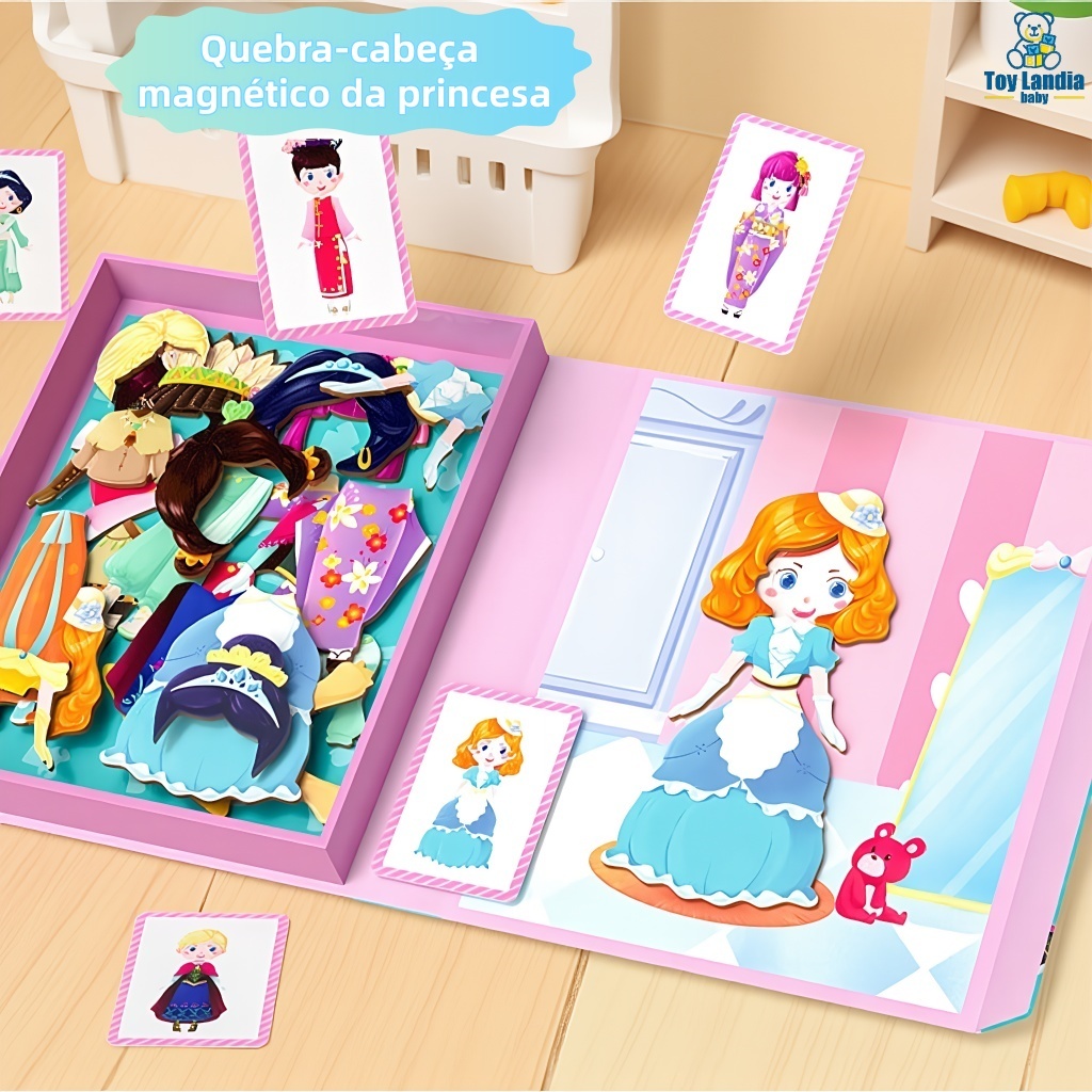 Quebra-cabeça magnético 3D para crianças acima de 2 anos, brinquedo educativo e inteligente para meninos e meninas
