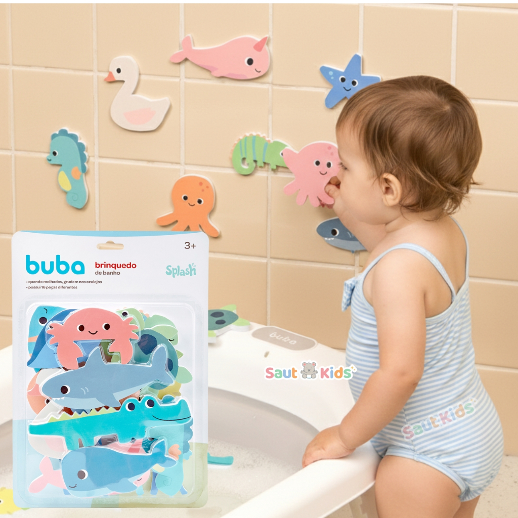 Brinquedo para Bebê Banho Buba Bichinhos de Banho para Parede em EVA