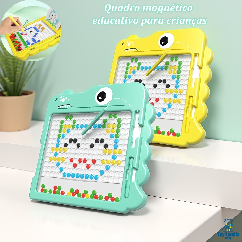 Lousa Mágica Caneta Magnética prancheta Infantil Educativo Autismo Cartelas Desenho