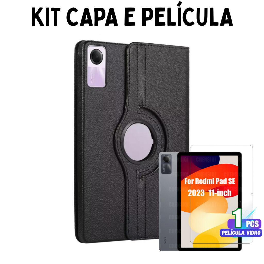 Kit Completo Capa e Película para Redmi Pad SE 11 Polegadas Case Capinha Tablet