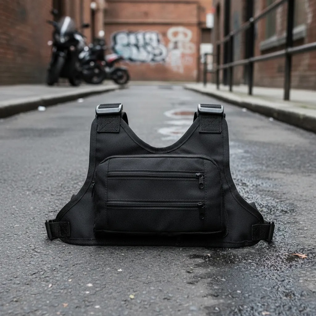 Bolsa De Peito pochete Motoboy Masculina Unissex Colete Sholder Bag Peitoral