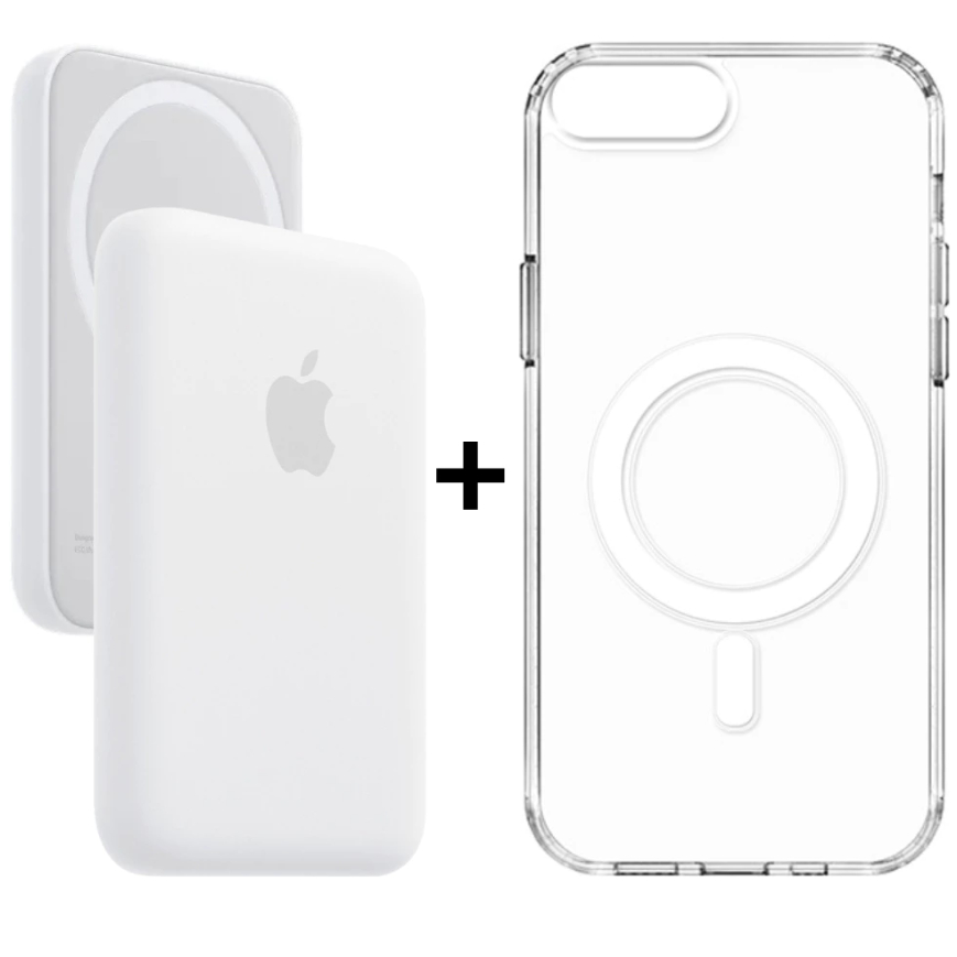 Kit Portátil Power Bank + Capa Magnética MegaSafe Para iPhone 11 12 13 14 15 16 17 PRO PLUS AIR MAX