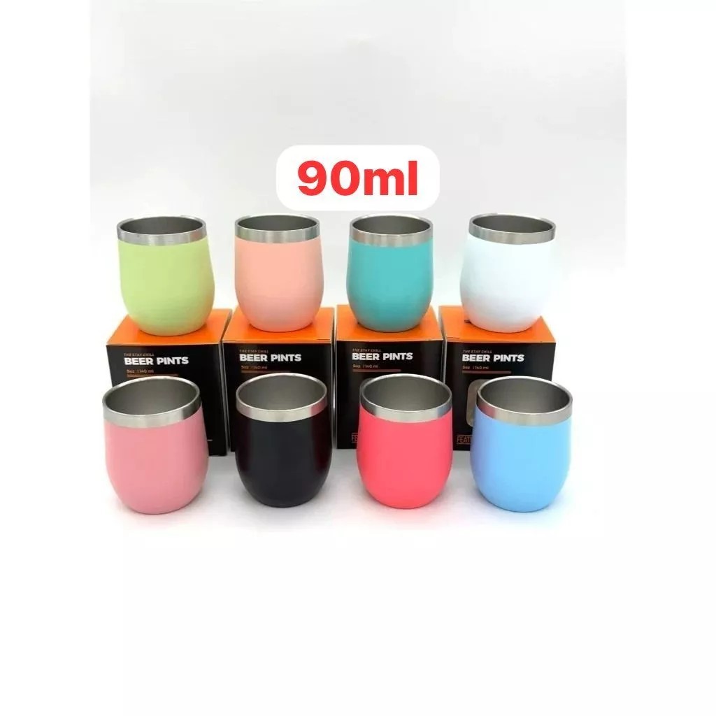 Mini Copo Térmico Oval sem Tampa para Bebidas Geladas e Quentes 80ml