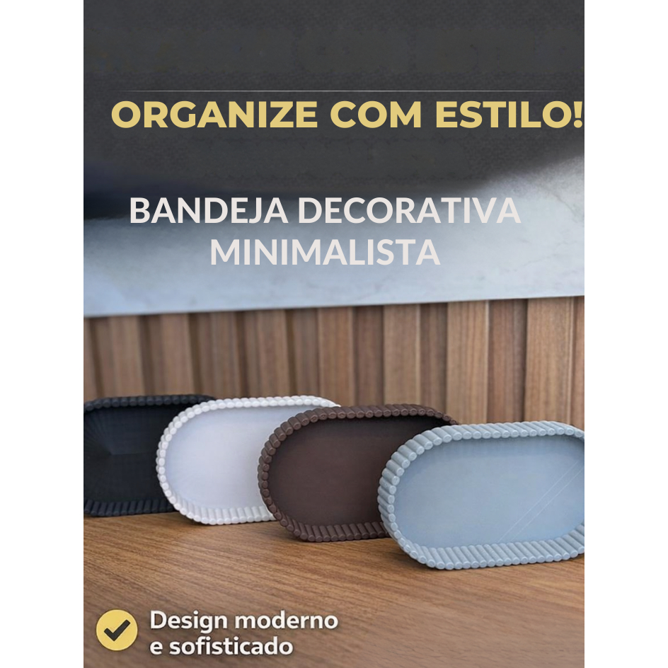 Bandeja Decorativa Minimalista Organizadora – Design Sofisticado e Funcional