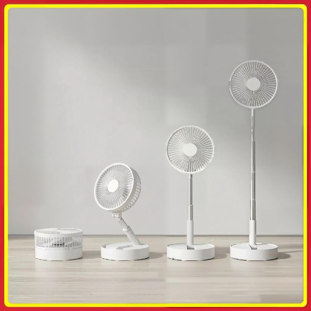 Ventilador  Portátil Dobrável 4 Velocidades Recarregável USB Retrátil Mesa Coluna Forte Silencioso