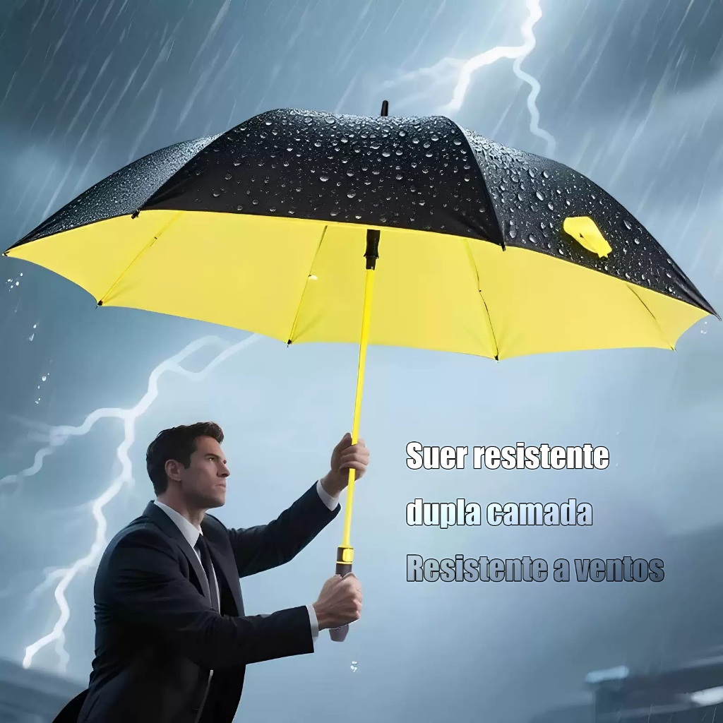 Guarda-Chuva Automático com Proteção UV - Resistente ao Vento, Ideal para Praia e Piscina