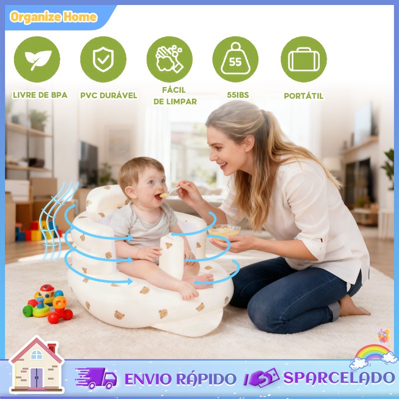 Cadeira de balanço para bebê cadeira infantil mesa infantil com cadeira assento inflável automático Do Bebê
