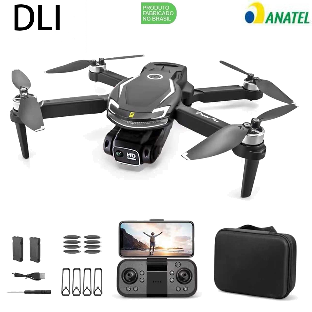 DLI Drone V88PRO Mini Dual Câmera Com Motor Sem Escovas Brushless Obstáculo 2 Baterias