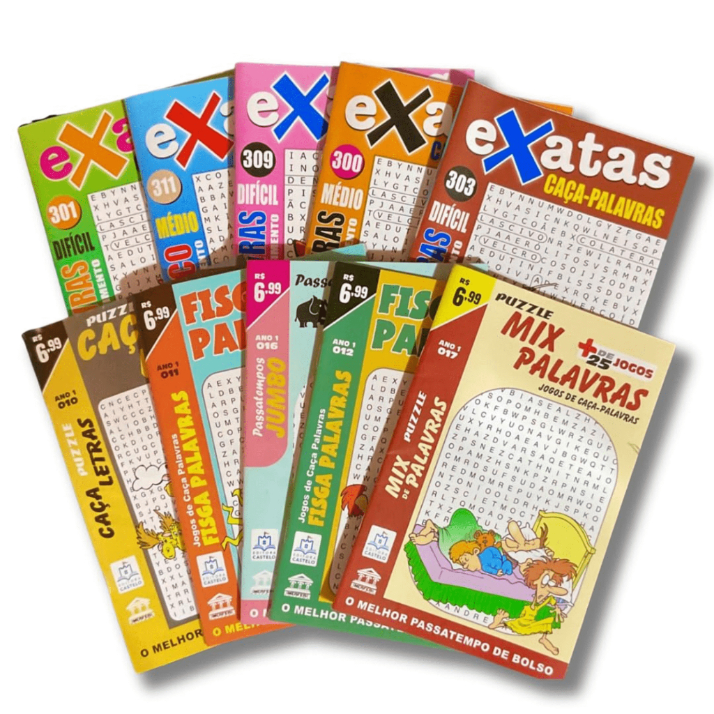 Kit 100 Revistas Passatempos | Tipo à sua Escolha | Revistas para Atacado e Revenda - Com Repetições
