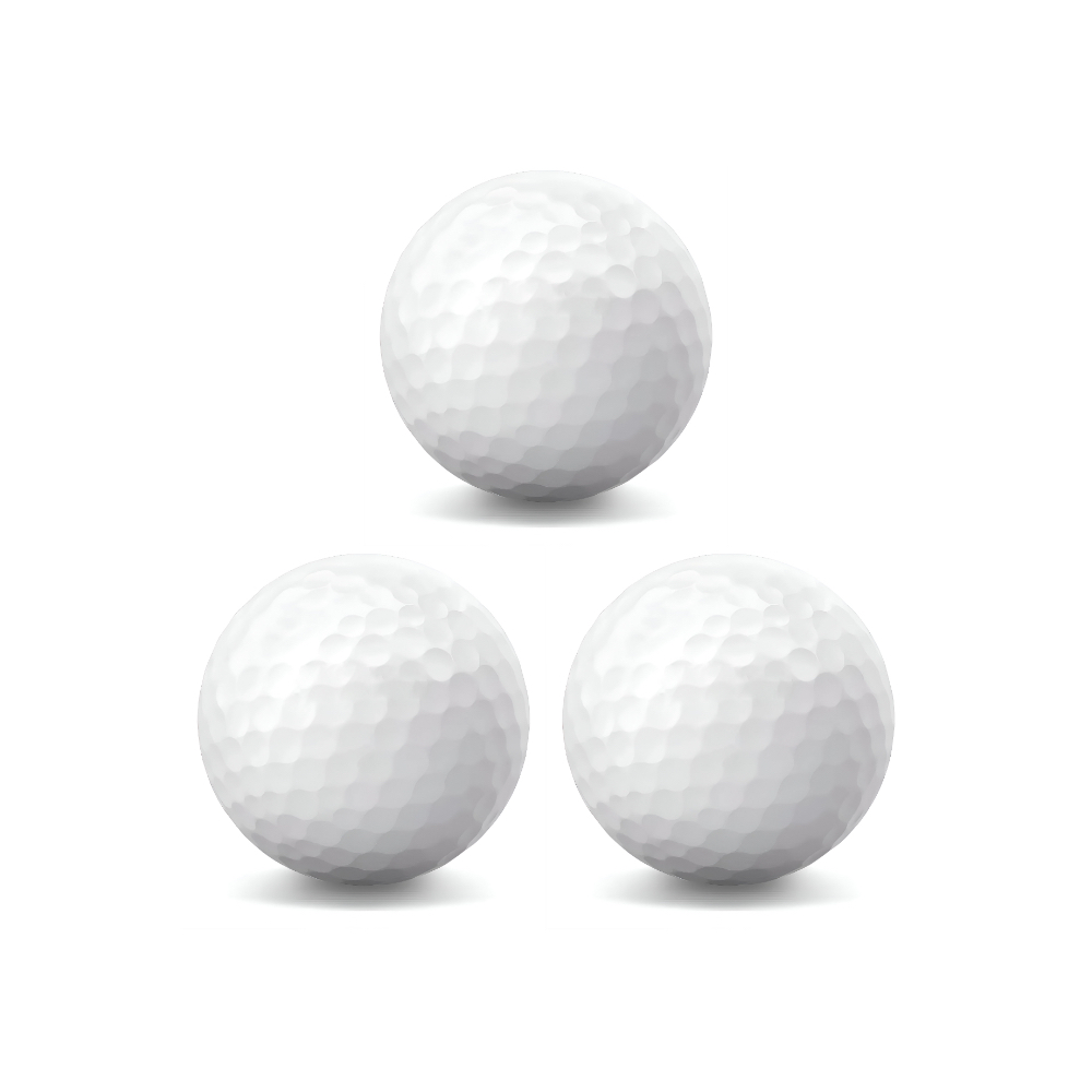 3 Bolas Golfe Alta Qualidade Durabilidade Branca Sem Logo Bolinhas Mini-Golfe Campo Green Putting