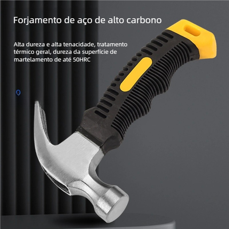 Martelo Unha Cabo Emborrachado: Profissional Portátil Cabeça — W-15cm