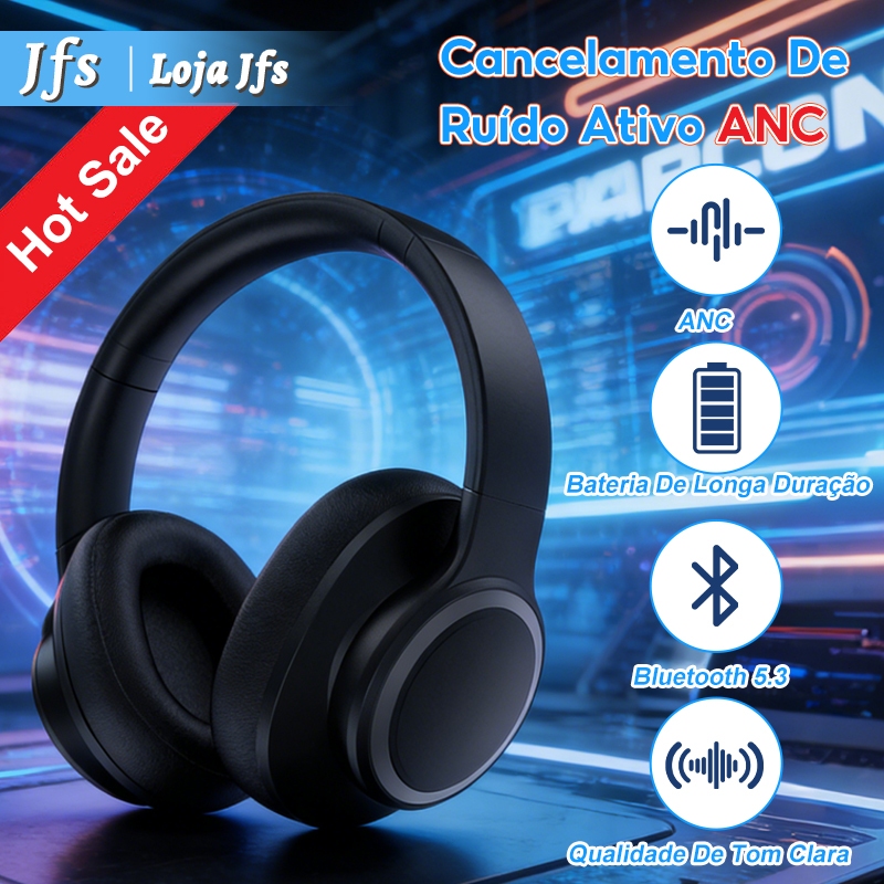 Fone Bluetooth P3960 ANC  | Cancelamento de Ruído -35dB  | Som Dolby | 40H Bateria |