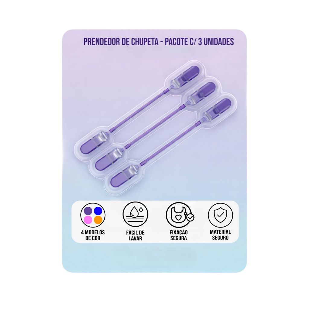 Kit 2 Prendedor De Chupeta De Mola Bebê Masculino Feminino