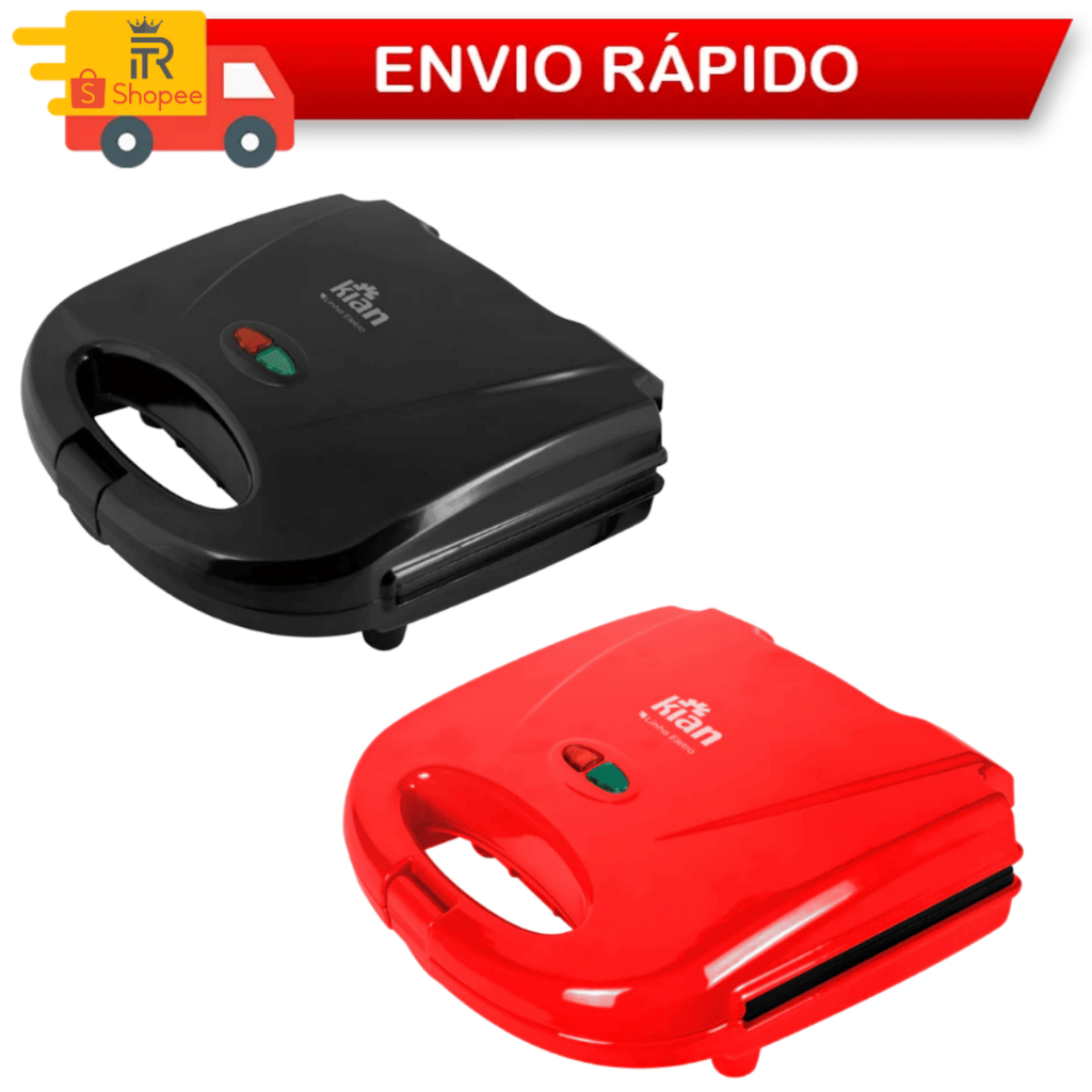 Sanduicheira Grill 2 em 1 Antiaderente Chapa Elétrica Omeleteira Lanche Casa Cozinha 750W Kian