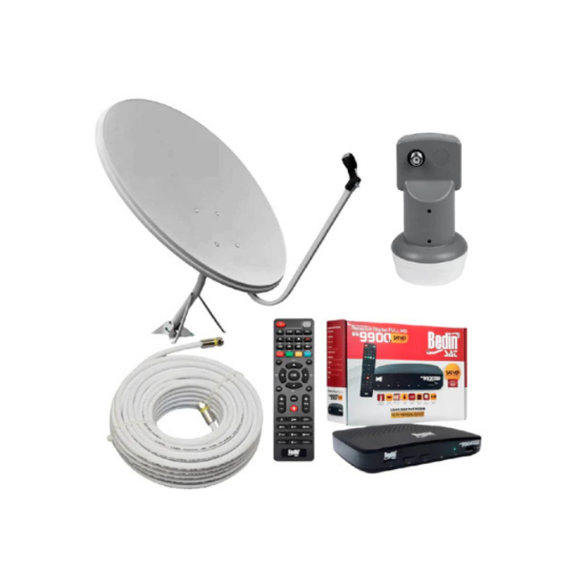 Kit Antena Lnbf Cabo Receptor Digital Full HD Sat HD BS9900 Bedin Sat Regionalizado