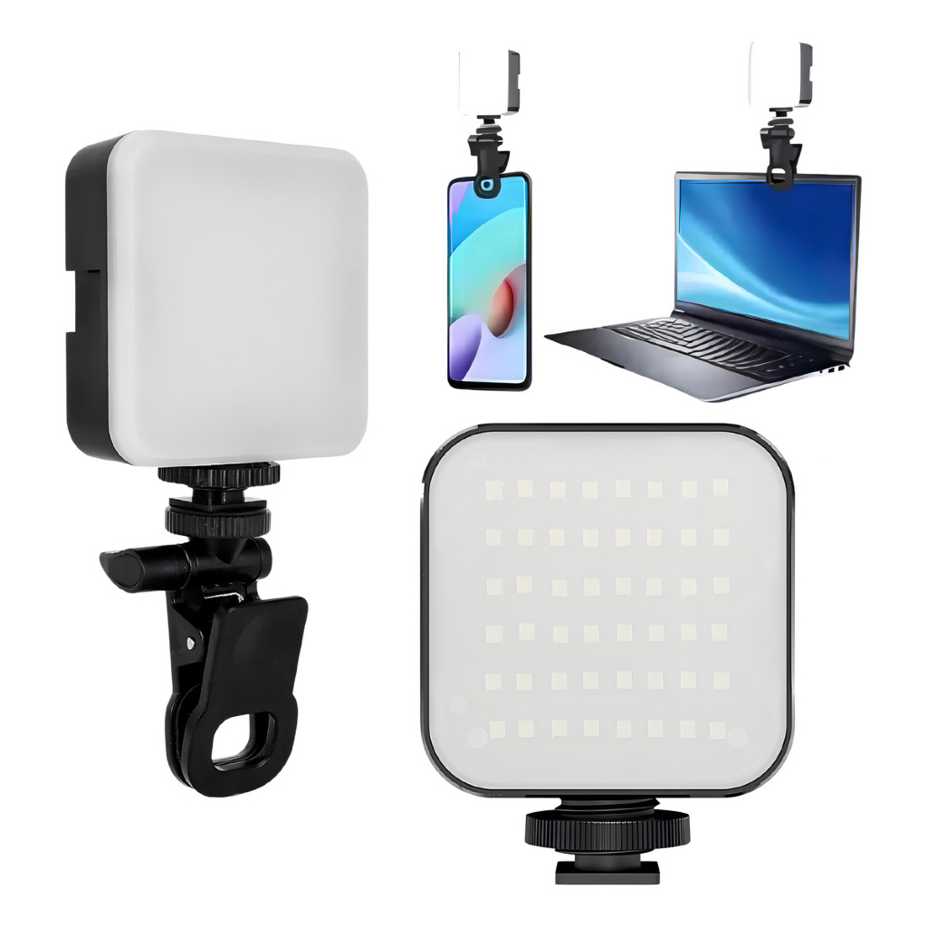 Luz Branca Portatil De Vídeo LED Para Câmera De Celular Com Painel De Preenchimento 3200K-6500K