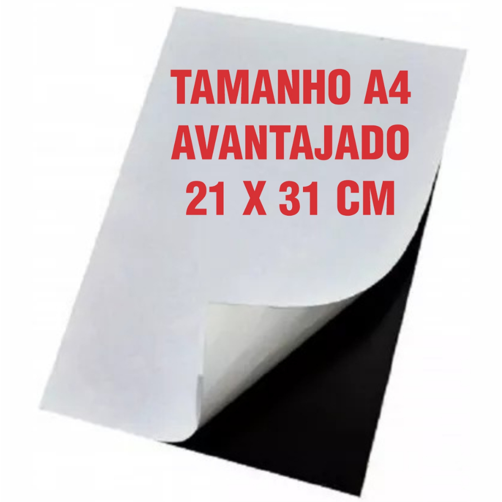 01 Folha Manta de Ímã de Geladeira Magnética Adesivada Tamanho A4+ 21x31cm Lembrancinha, Personalizado, Festa, Delivery