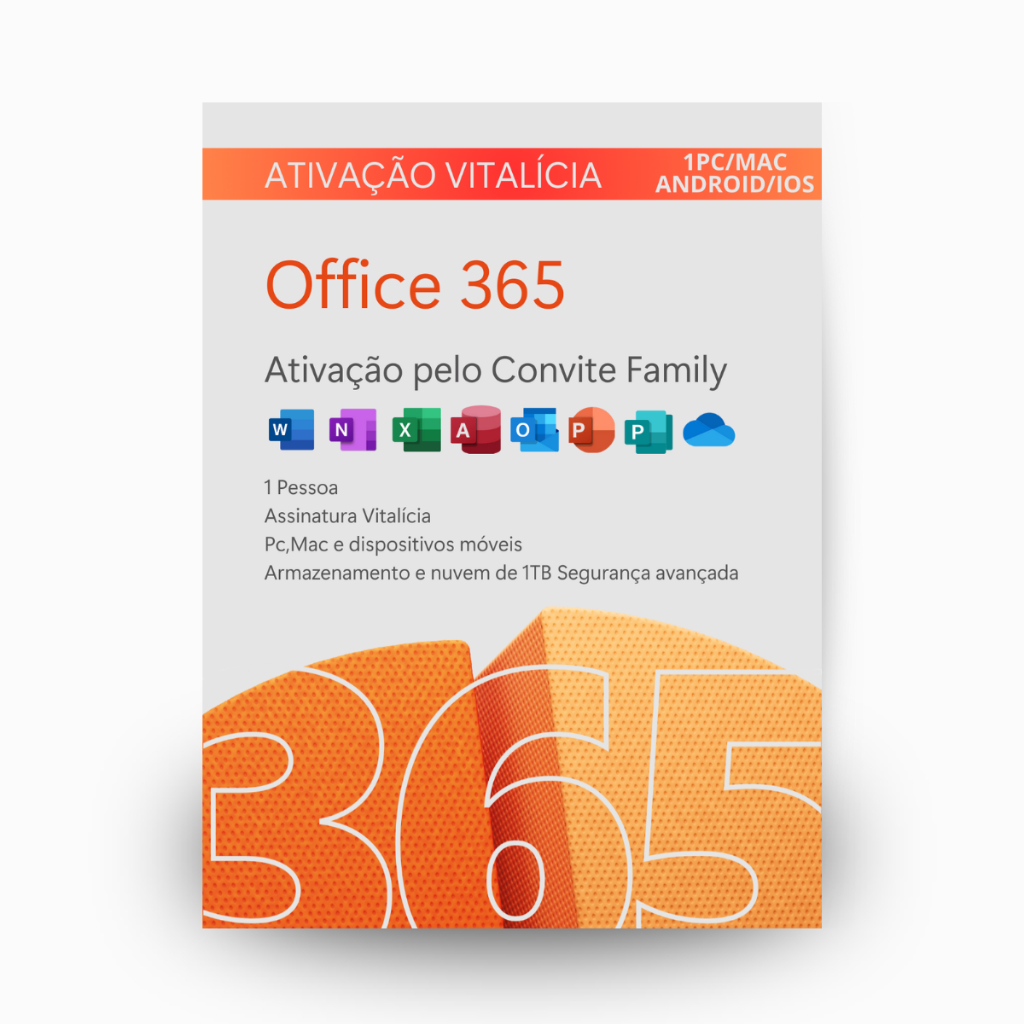 Office 365 Family – Convite 12 Meses + 1TB OneDrive Entrega Físical