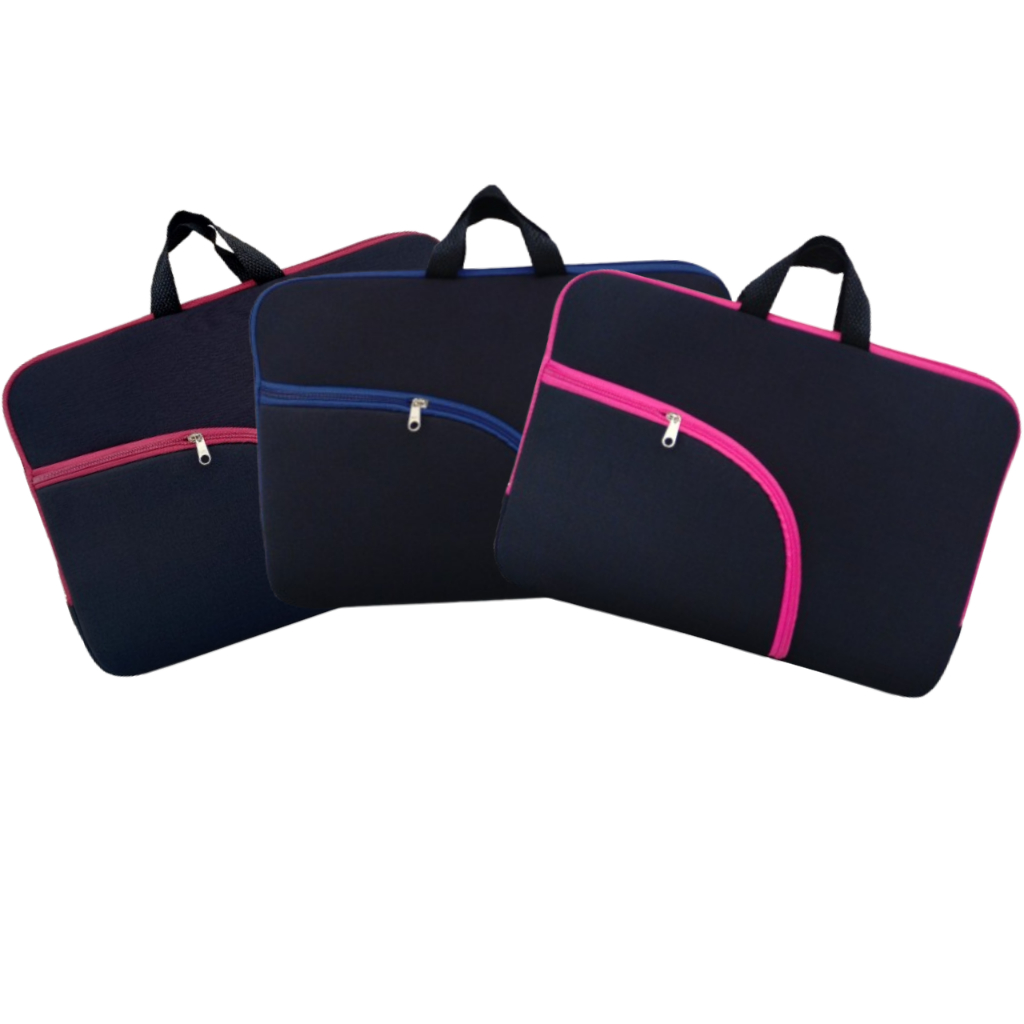 Capa de Notebook com bolso frontal e zíper colorido,case,maleta