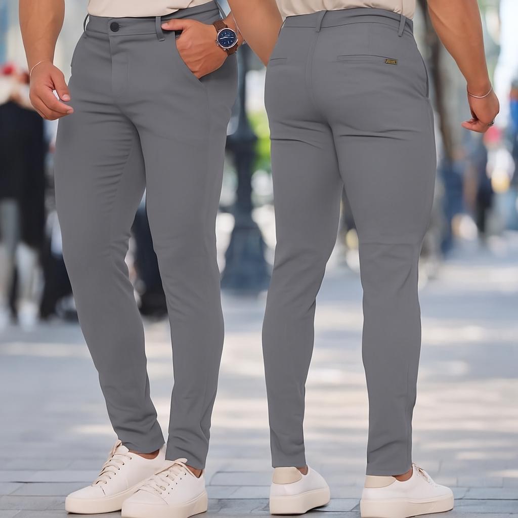 Calça  SARJA ACETINADA  SPORT FINO Masculina Modelagem Slim Super Premium Com Elastano Varias Cores