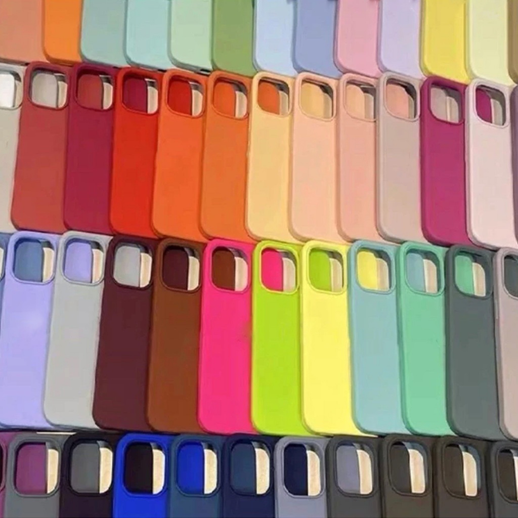 KIT 3 Ou 5 Capas Silicone Cor SortIdas Compatível Com Todos iPhone 17 16 15 14 13 12 11 Pro Max Plus X XR XS Max