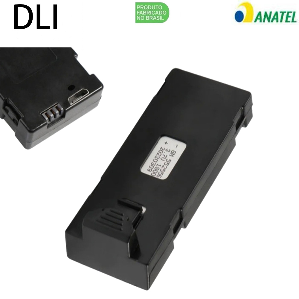 DLI Mini Drone Bateria de Reserva  3,7v 1800mAh Aplicado a E99/E88/E99PRO/Y3/M3/Y3max/M3max/V88