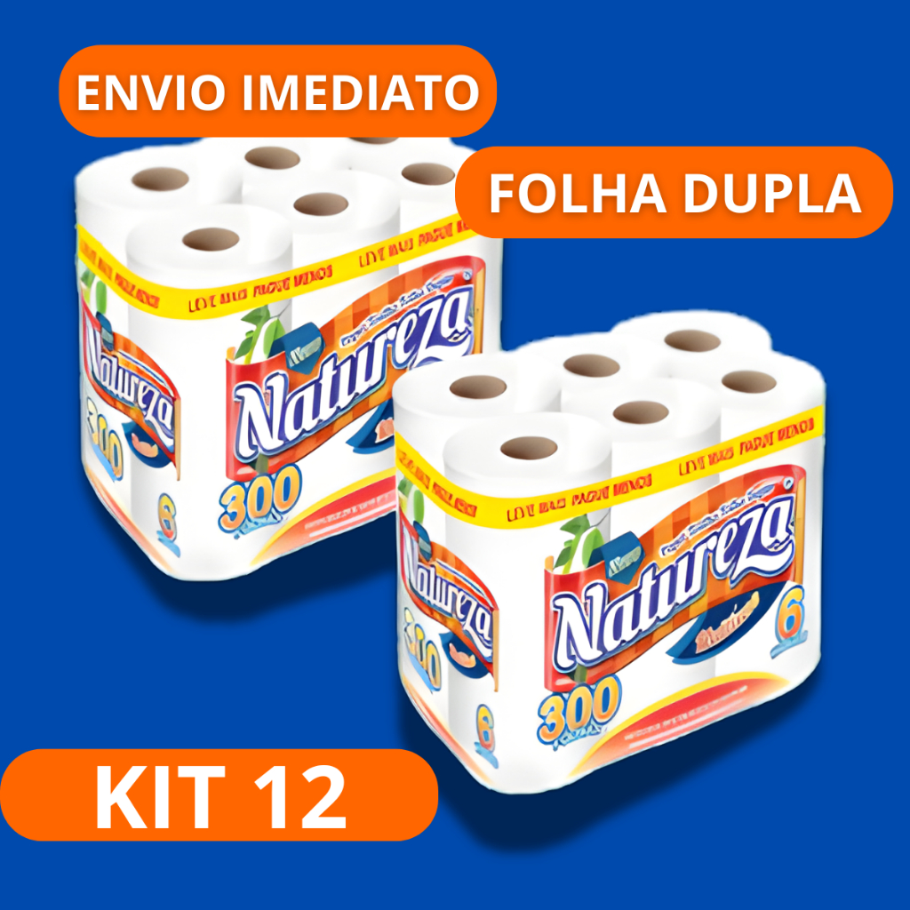 Papel Toalha 12 Rolos Folha Dupla Absorção Extra (Kit Econômico)