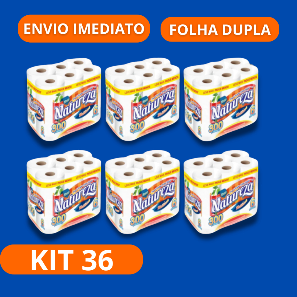 Kit 36 Papel Toalha Cozinha Folha Dupla Atacado (6 Pcts x 6)