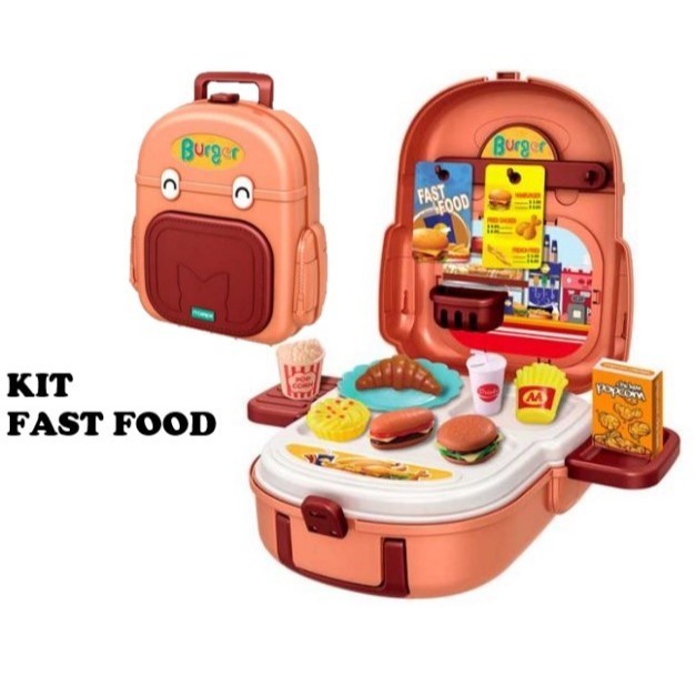 Mini Cozinha Médico Fastfood Infantil Brinquedo Maleta Menina Menino Comidinha Didático Ecucacional