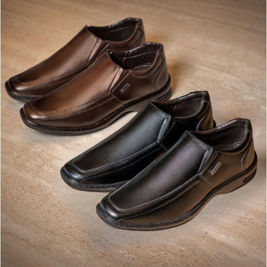 Kit 2 Pares Sapato Social Masculino Tamanho Especial Material Nobre Café Preto Confortável