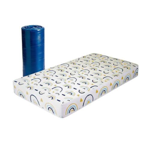 Colchão Infantil D18 Espuma 130x70 P/ Berço Mini Cama Premium Confortável Antialérgico - Blue Moby