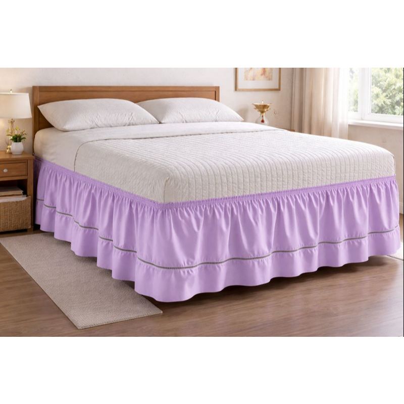 Saia Para Cama  Box Casal Com Ponto Palito E Elástico