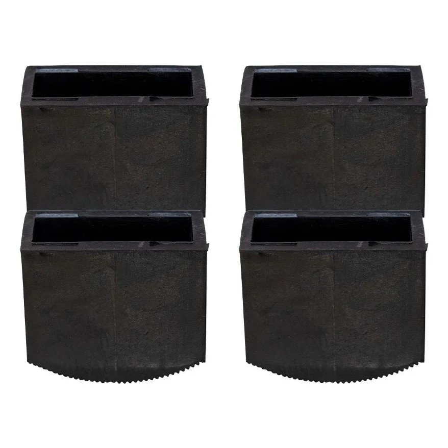Sapata Pé Borracha P/ Escada De Aluminio 21x63mm - 4 Pçs