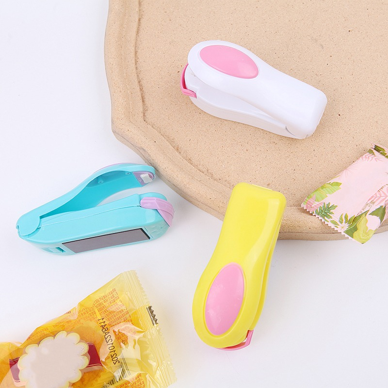 2 Mini Máquina Portátil Seladora Plástico Para Cozinha Sela Rapidamente Suas Embalagens Plásticas